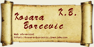 Kosara Borčević vizit kartica